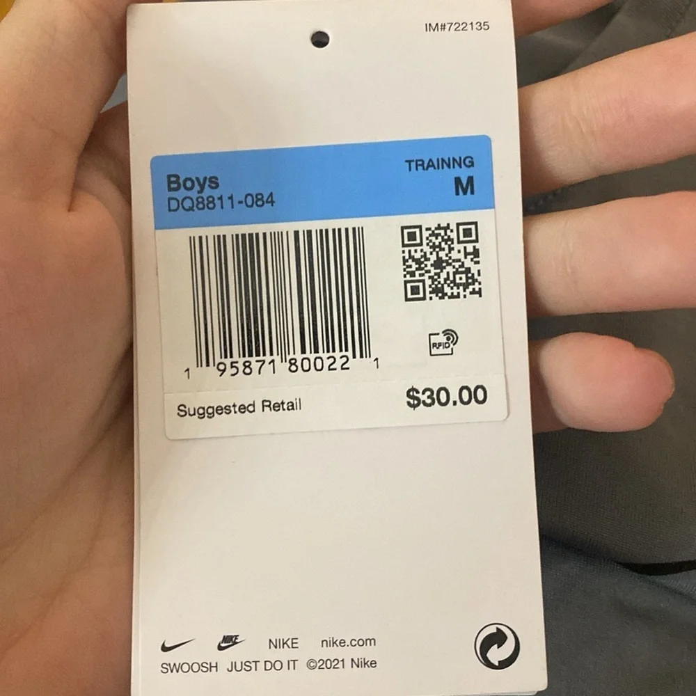 NWT Nike Boys Gray Long Sleeve Shirt Size M